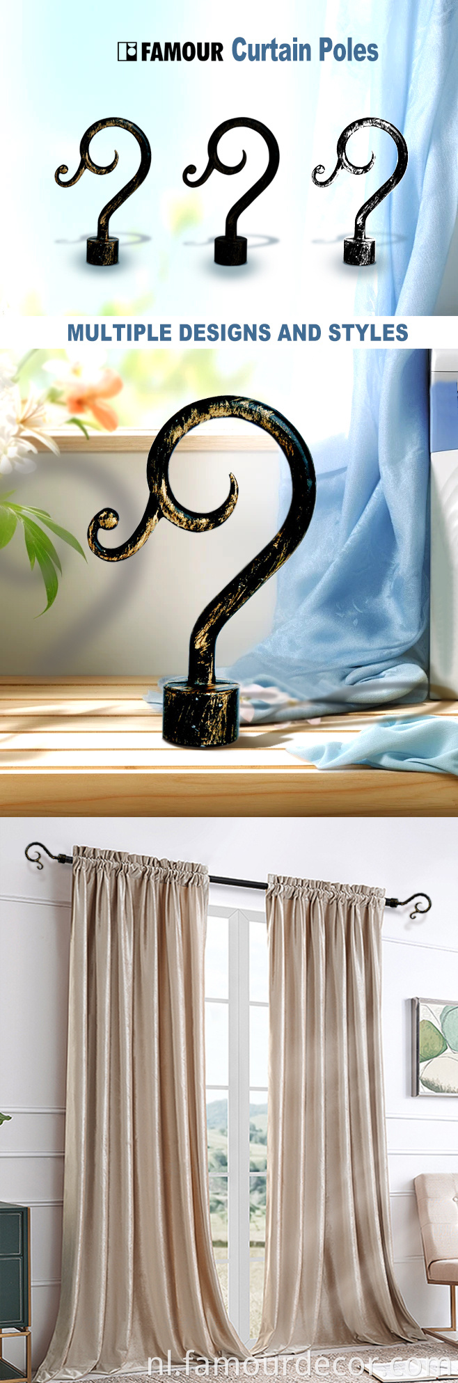 Curtain rods exported to Europe and America